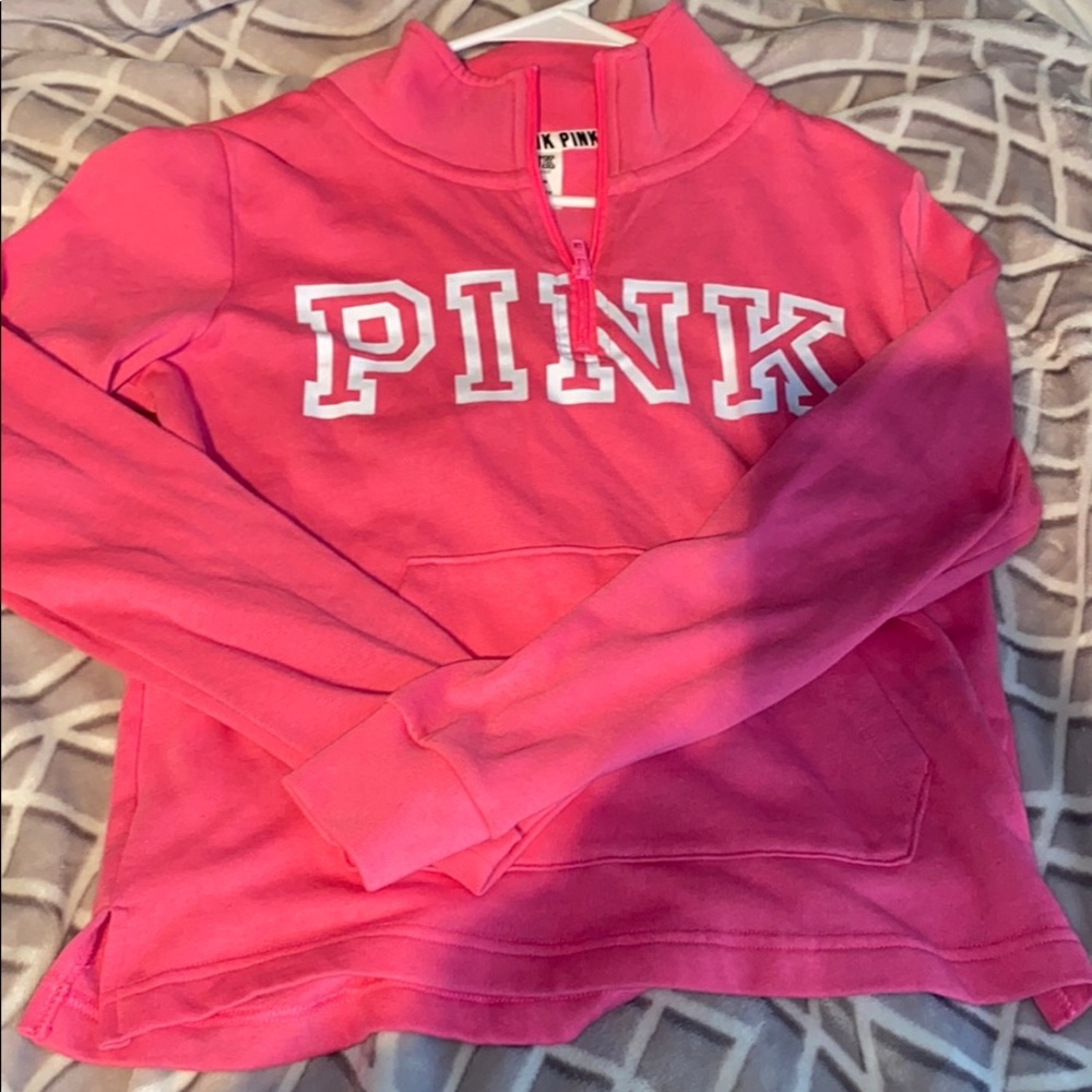 pink quarter zip